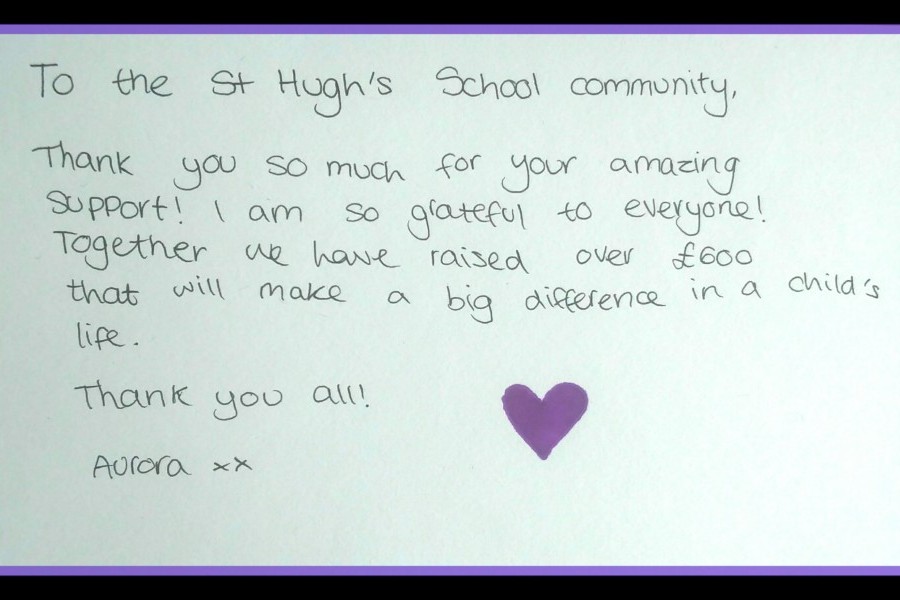 Aurora's thank you note